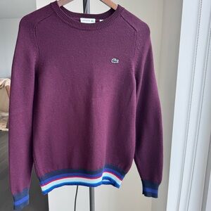 Lacoste Men's Burgundy Crewneck Sweater